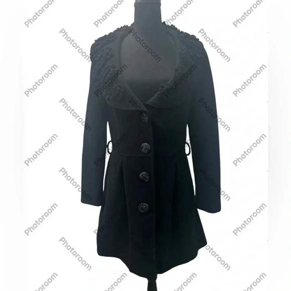 Anthropologie Nick &Mo Women’s size M Peacoat Black Wool - Picture 1 of 9